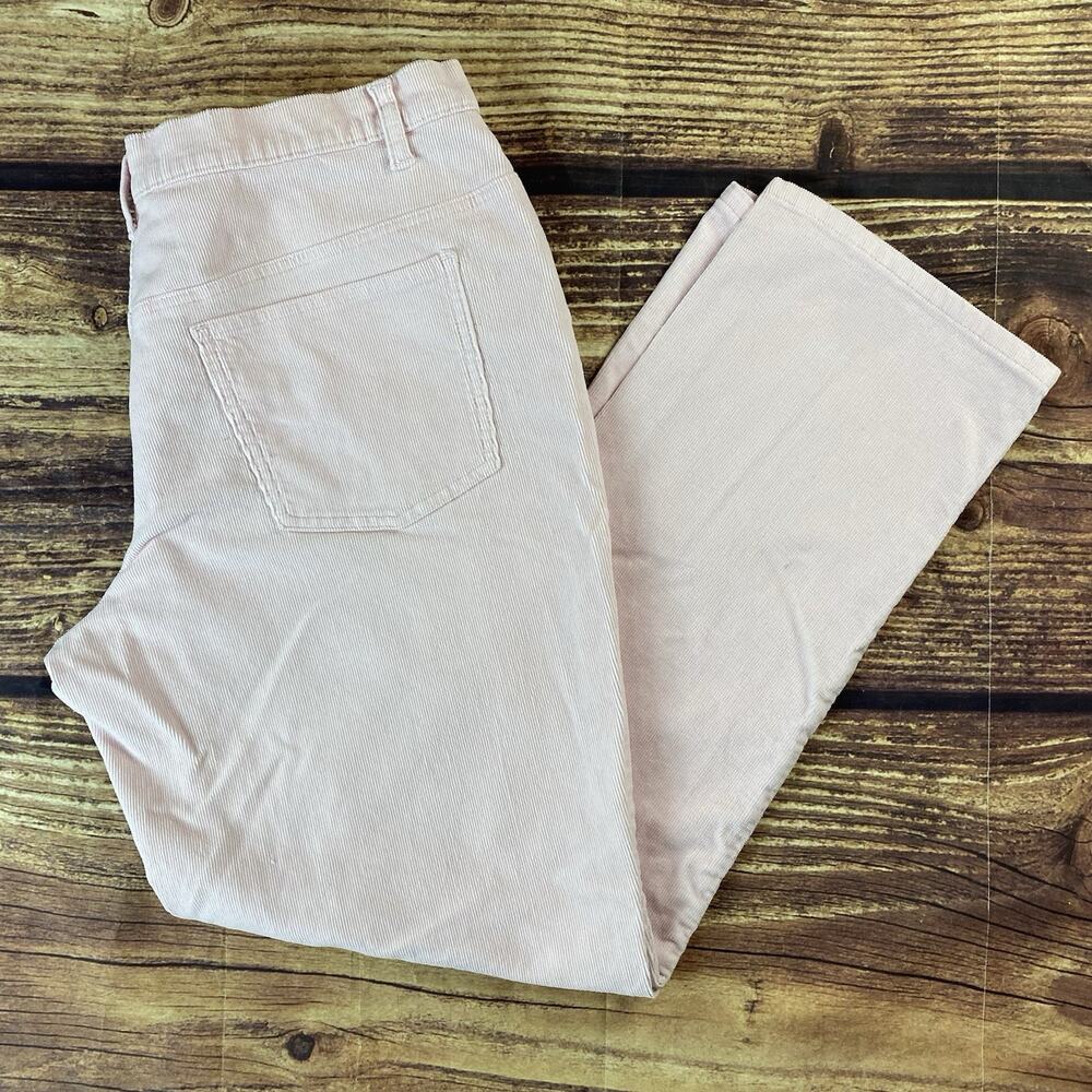 Vintage Fashion Bug Womens Corduroy Pants 14 Pink Straight Leg Stretch (Read)